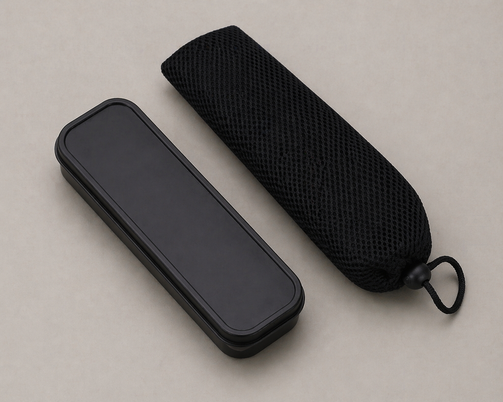 Travel Cutlery Set — Midnight Black