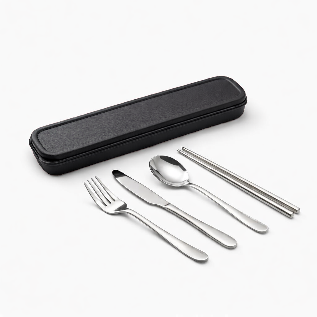 Travel Cutlery Set — Midnight Black